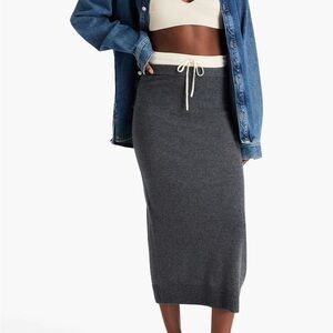 Sandro Charcoal Wool and Cashmere skirt